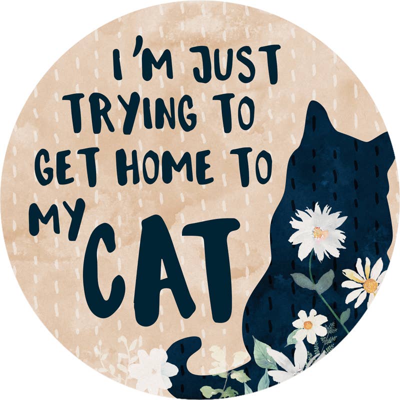 Home To My Cat Car Coaster