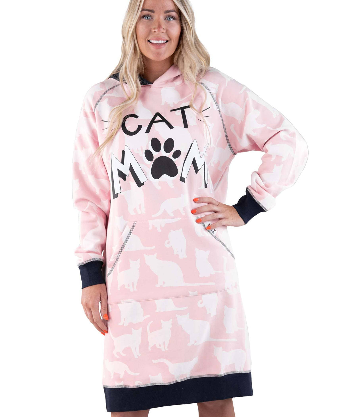 Cat Mom Hooded Sweatshirt with Pocket
