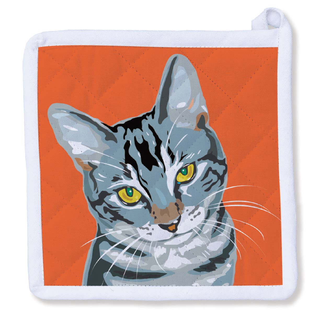 Little Gray Tabby Kitty Cat Potholder  