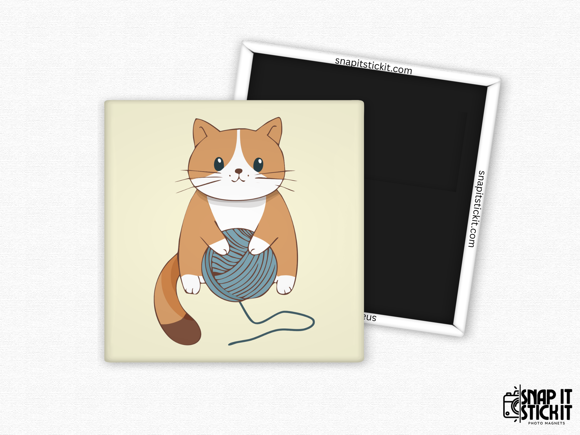 Yarn Bandit – Playful Orange Cat Magnet