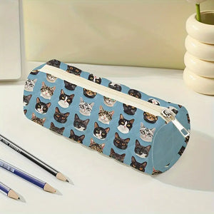 Multi Faces Kitty Small Corduroy Makeup Pouch