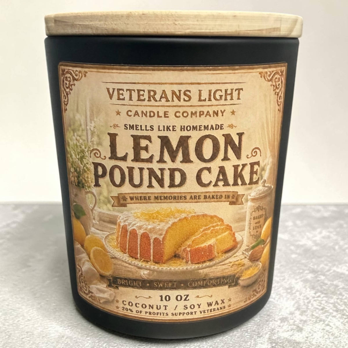 Veterans Light 10oz Candle - Lemon Pound Cake Candle – candle at the Feline Community Network gift shop