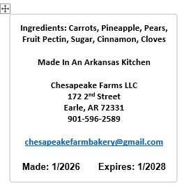 Arkansas Grown Small-batch Carrot Cake Jam 8oz