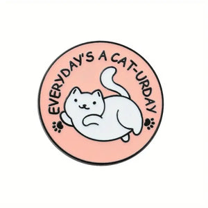 Caturday Enamel Pin