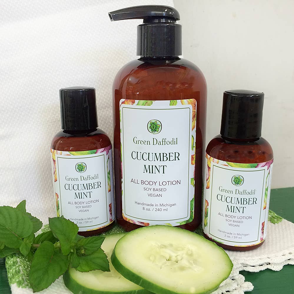 Cucumber Mint Mini Soy Lotion Bottle