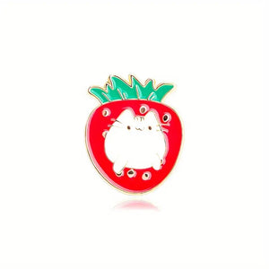 Strawberry Kitty Enamel Pin