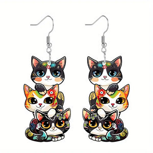 Acrylic Multi Cat Earrings