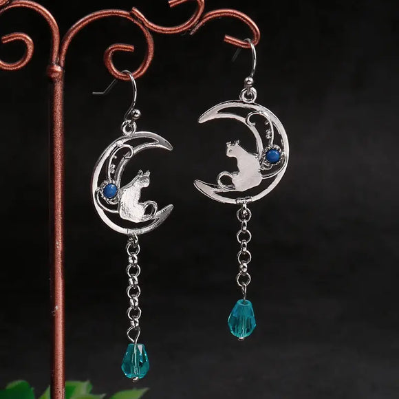 Moon Child Cat Earrings