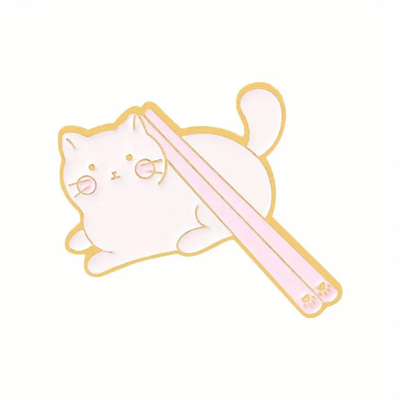 Chop Stix Cat Enamel Pin