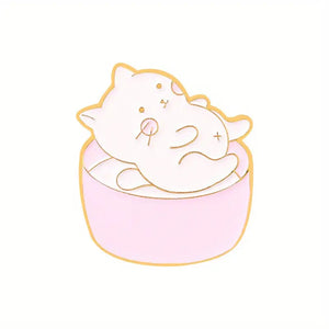 Bowl o' Kitty Enamel Pin