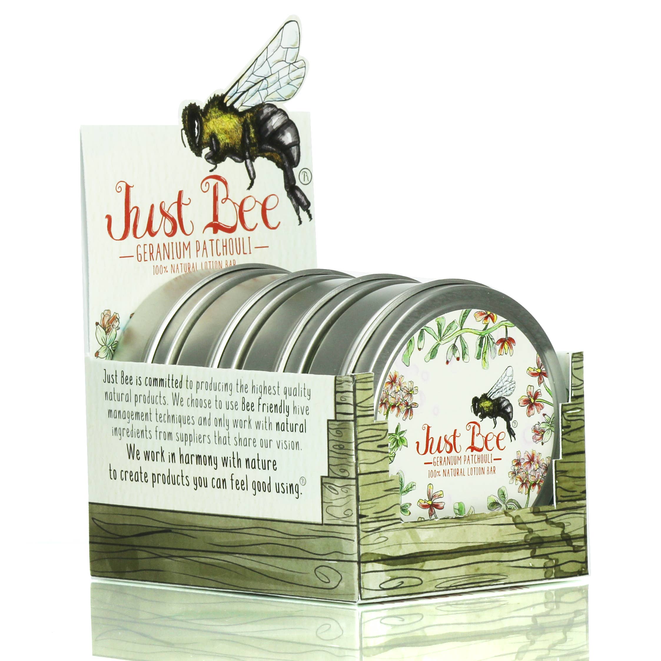 Just Bee Patchouli Geranium Lotion Bar