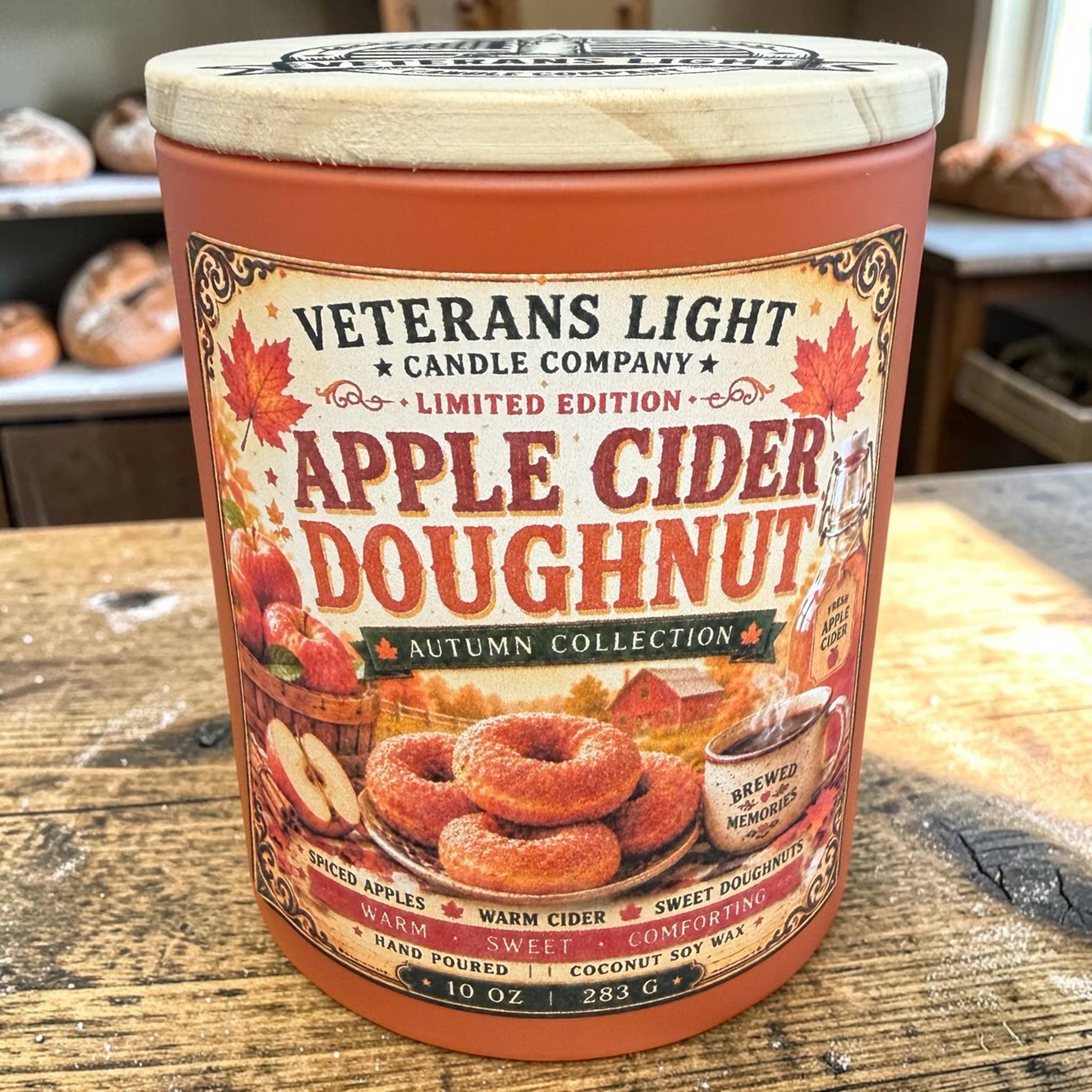 Veterans Light 10oz Candle - Apple Cider Doughnut