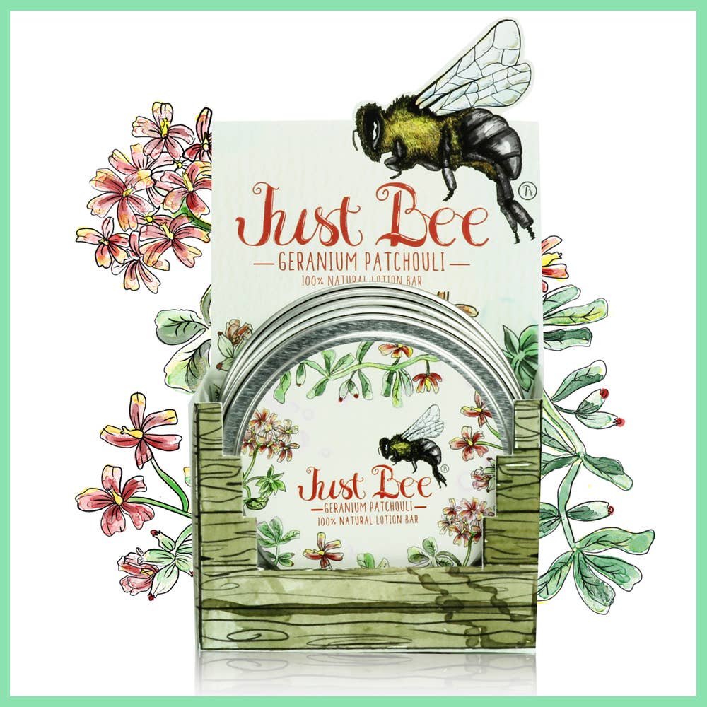 Just Bee Patchouli Geranium Lotion Bar