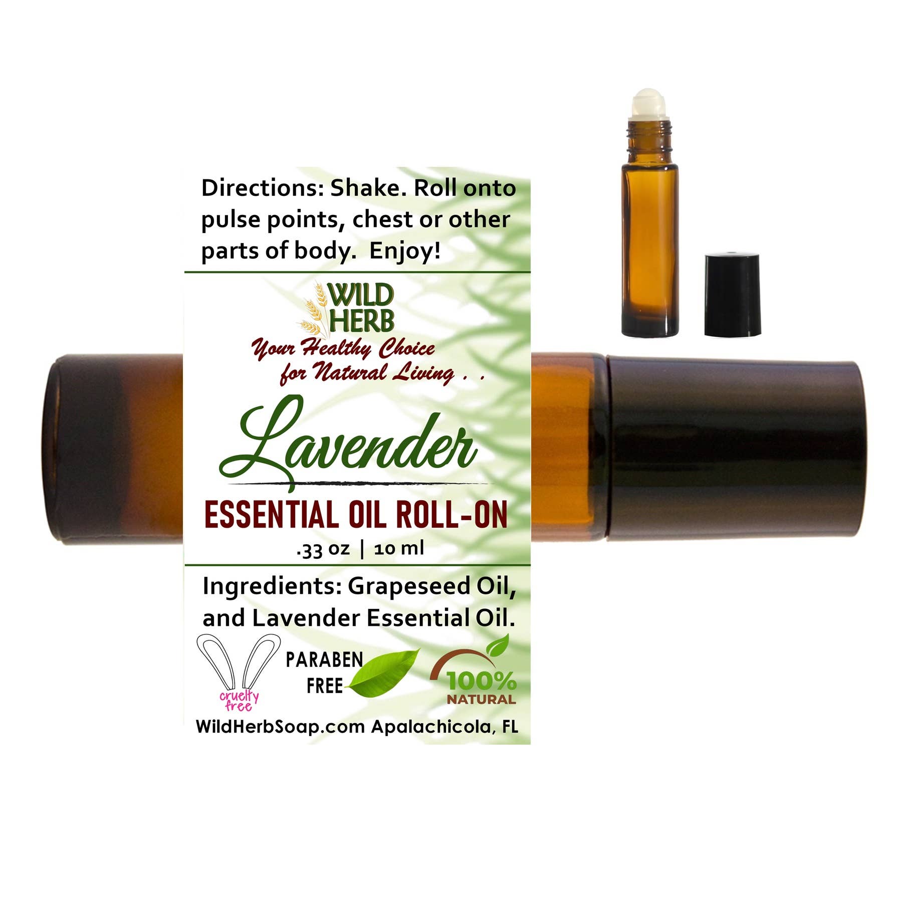 Lavender Essential Oil Roller Top Bottle Aromatherapy