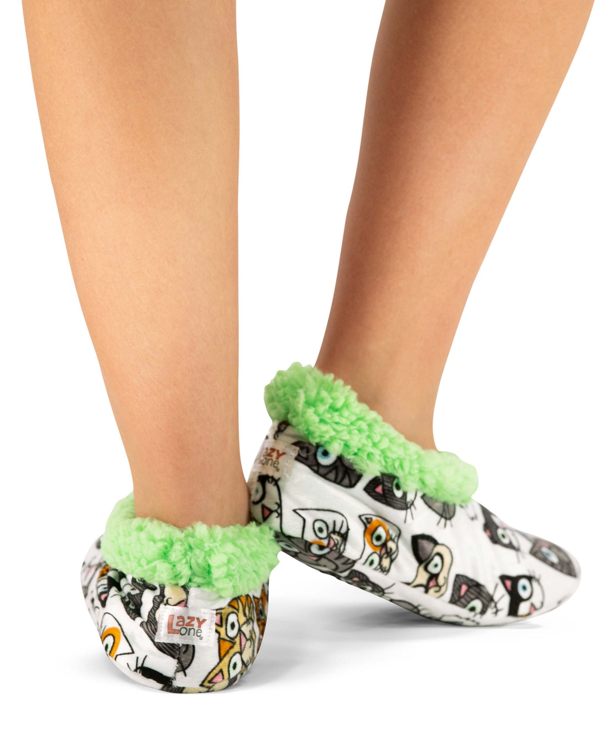 Crazy Cat Crew Sherpa-Lined Slippers