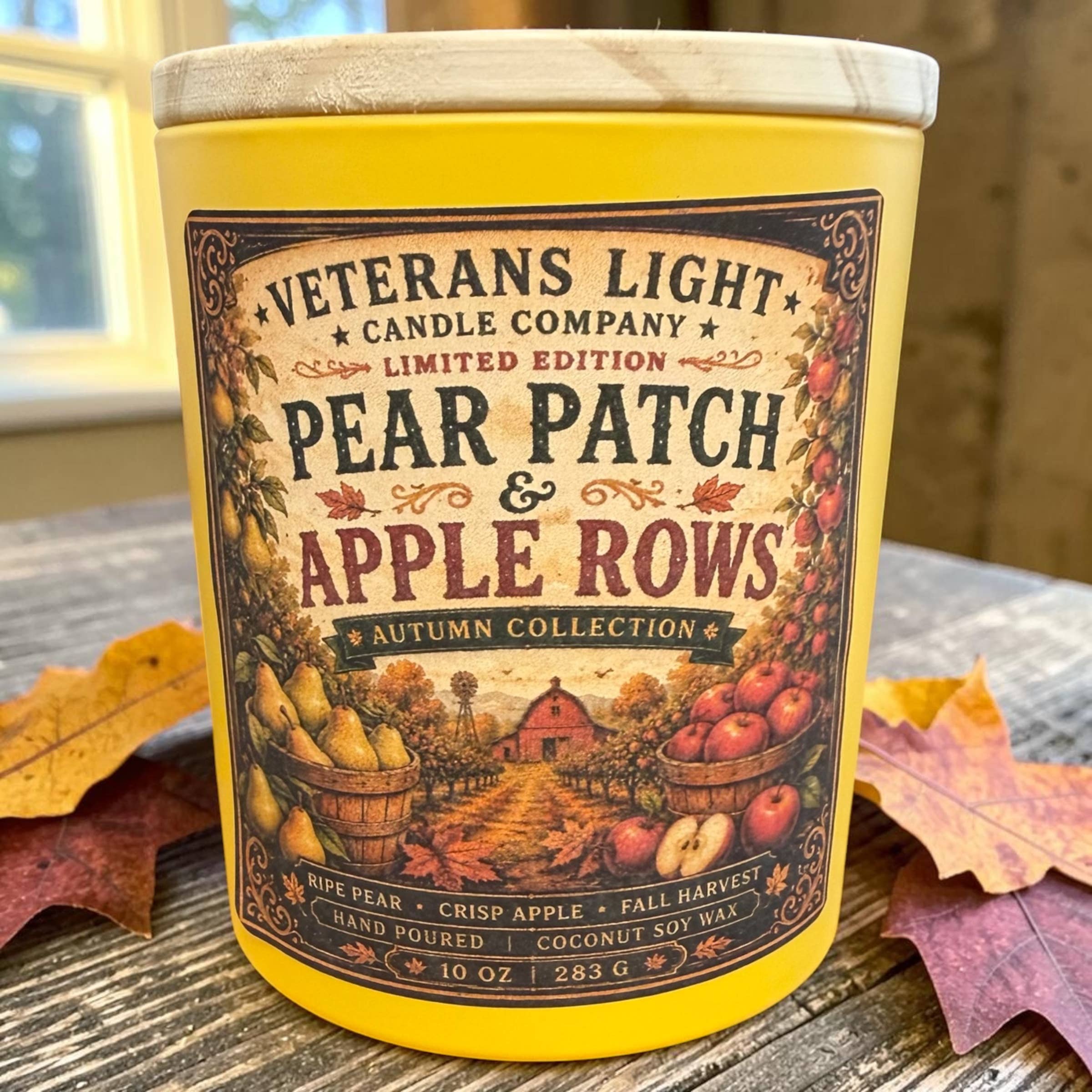 Veterans Light 10oz Candle - Pear Patch & Apple Rows