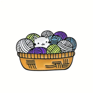 Yarn Bowl Kitty Enamel Pin