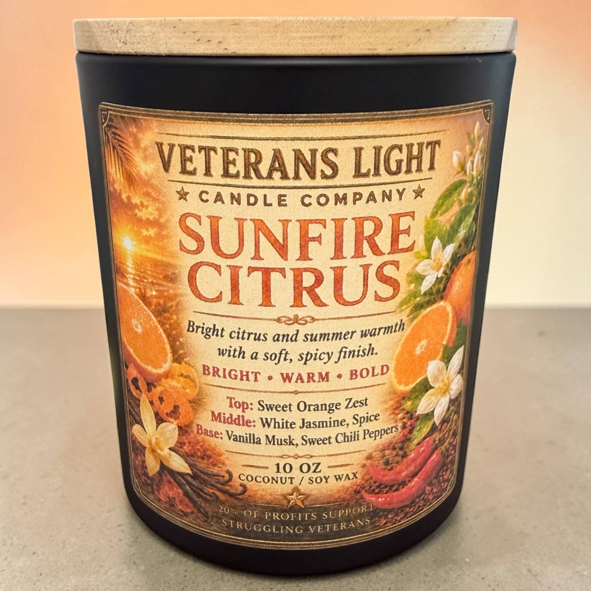 Veterans Light 10oz Candle - Sunfire Citrus