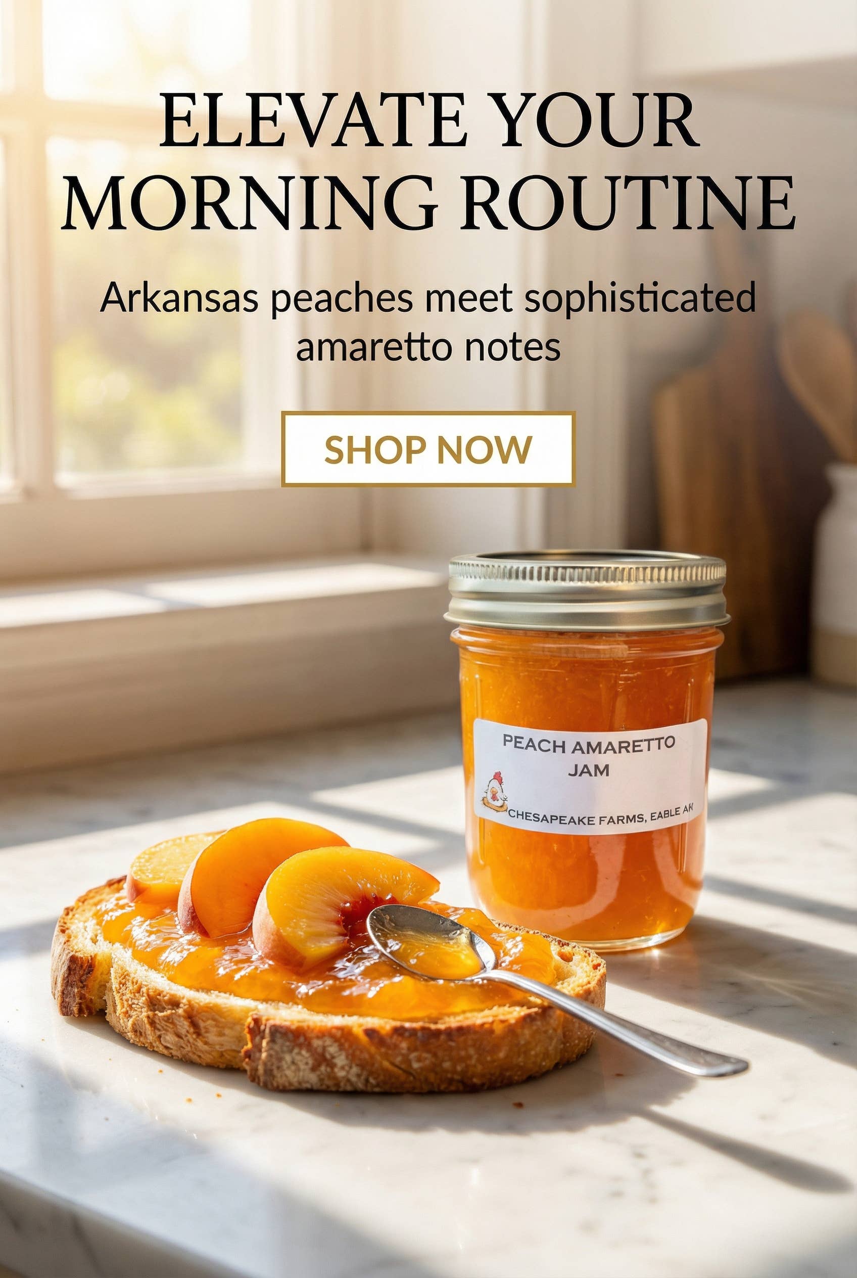 Chesapeake Farms Small-batch Peach Amaretto Jam 8oz