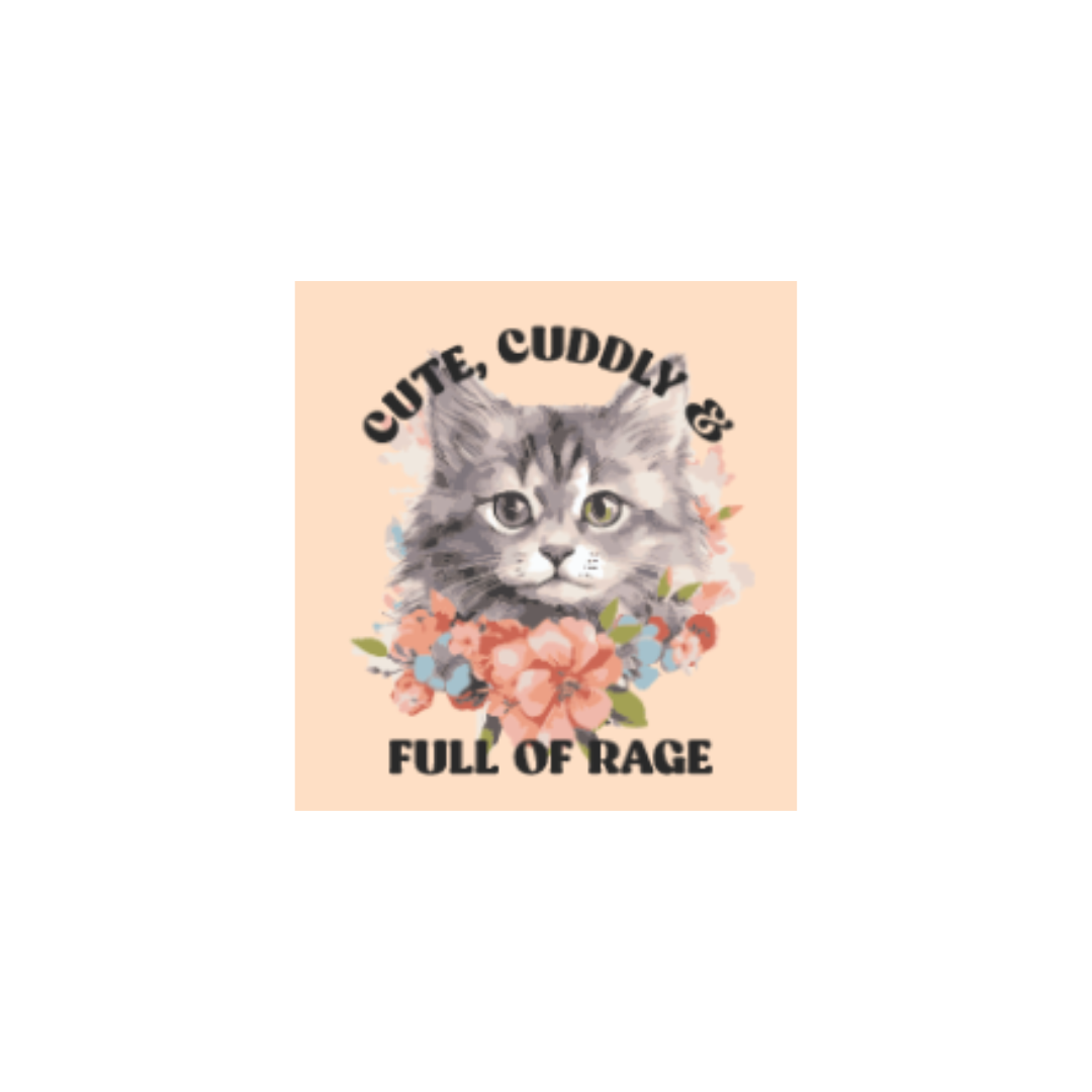 Cute, Cuddly, and Full of Rage Square Magnet