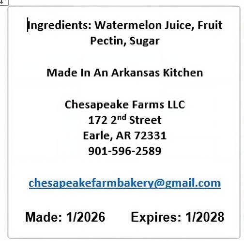 Chesapeake Farms Small-batch Watermelon Jelly 8oz