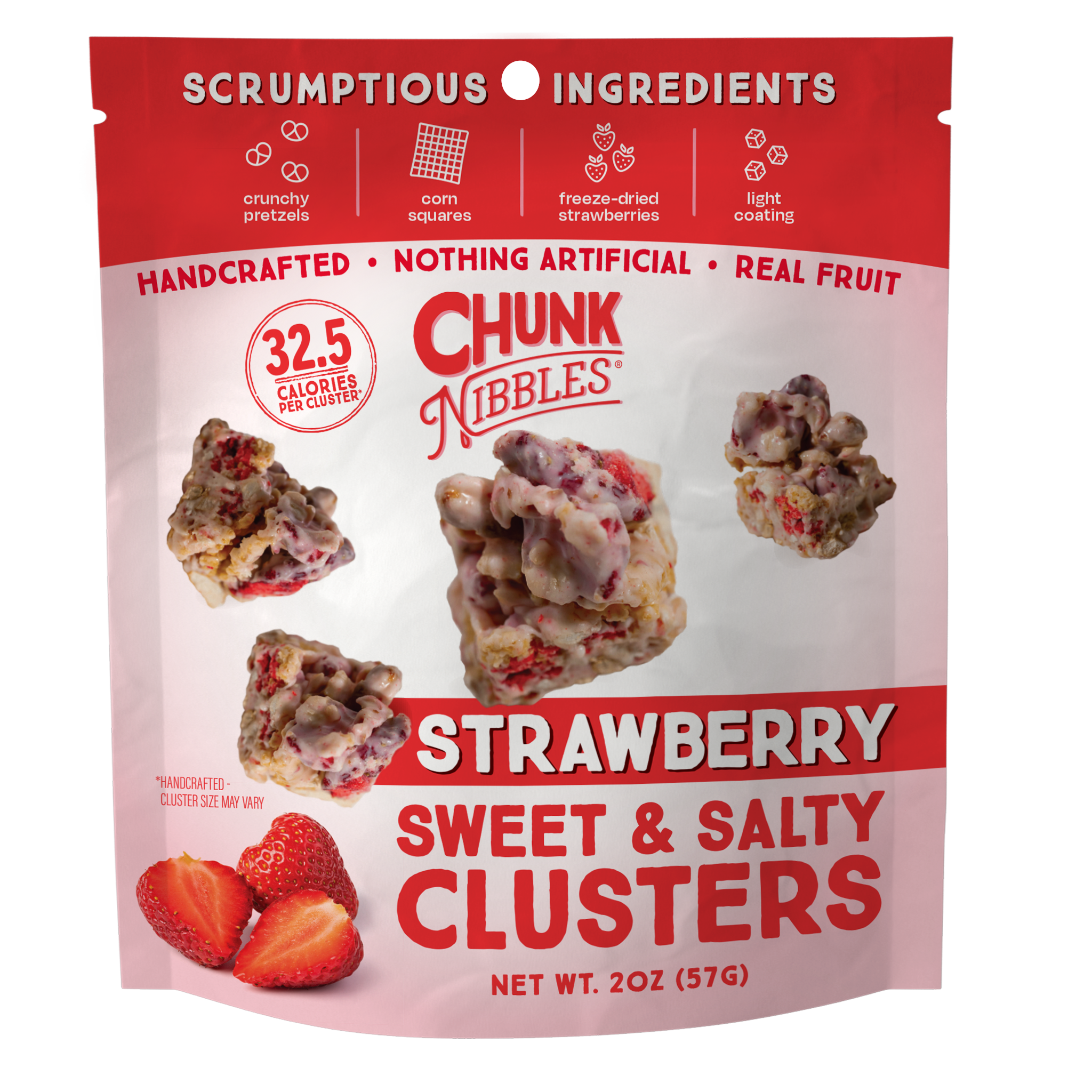 Strawberry Chunk Nibbles 2oz Snack Pack