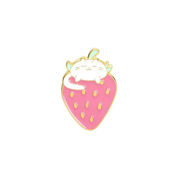 Berry Cute Kitty Enamel Pin