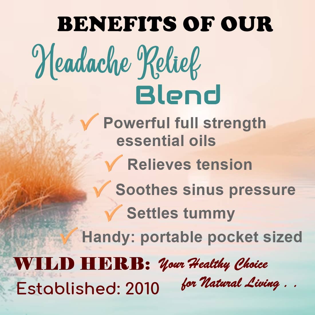Natural Headache Relief Roller Bottle Essential Oils