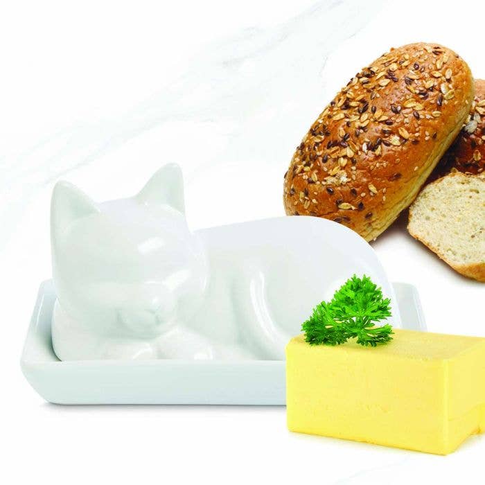 HIC Kitchen Cat Butter Dish With Lid