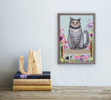 Feral Cat Horace Mini Framed Canvas