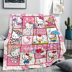 Hello Kitty Patchwork Plush Throw