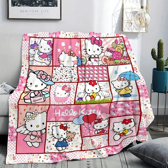 Hello Kitty Patchwork Plush Throw