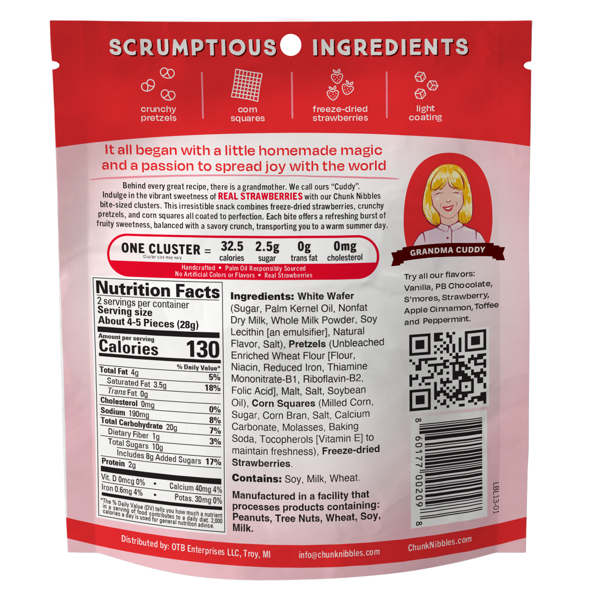 Strawberry Chunk Nibbles 2oz Snack Pack