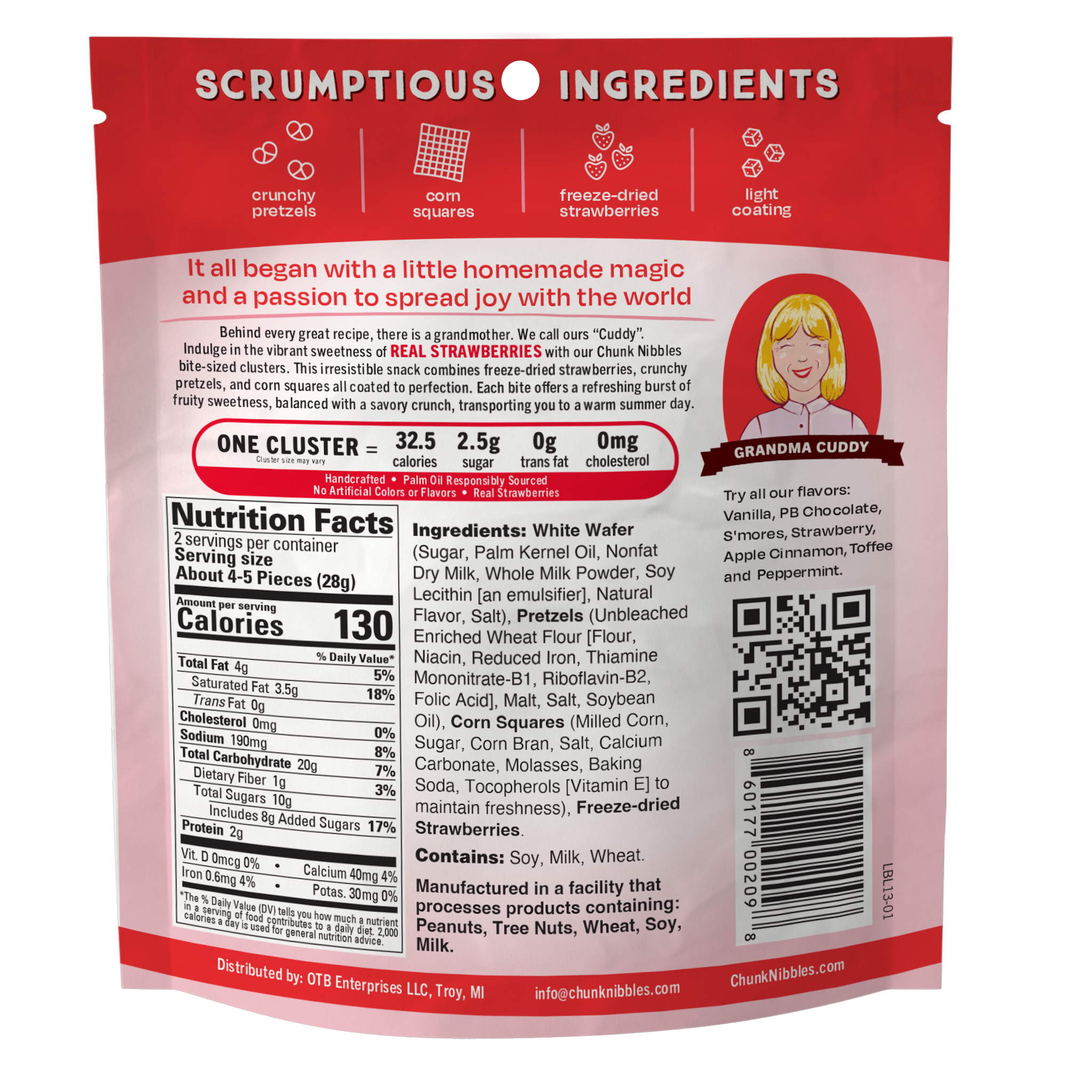 Strawberry Chunk Nibbles 2oz Snack Pack