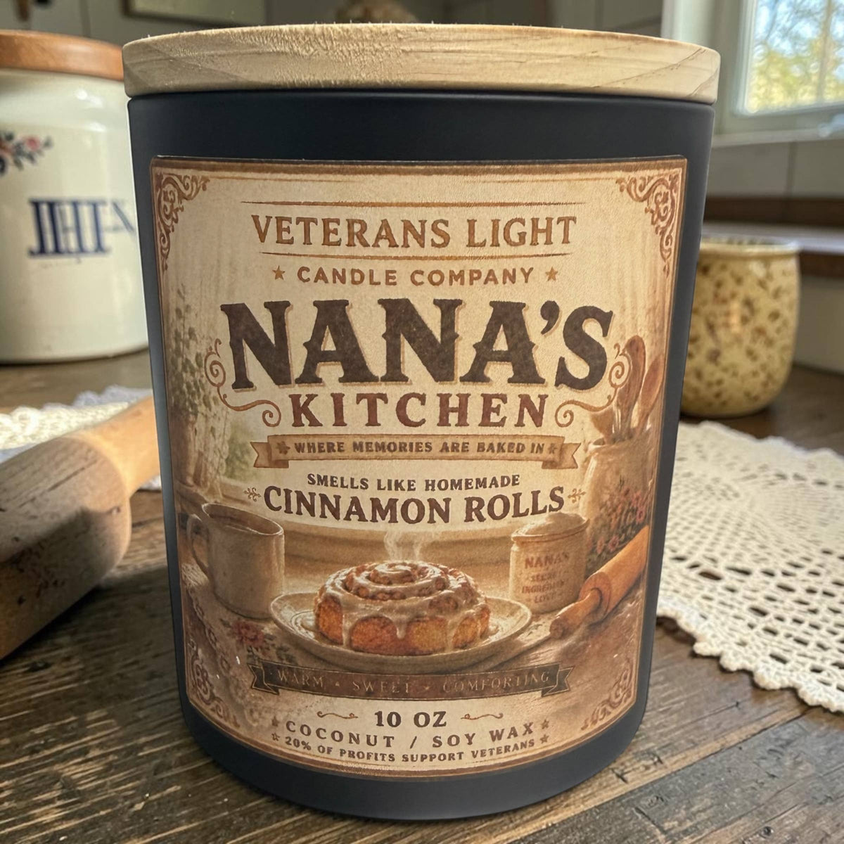 Veterans Light 10oz Candle - Nana’s Kitchen – candle at the Feline Community Network gift shop