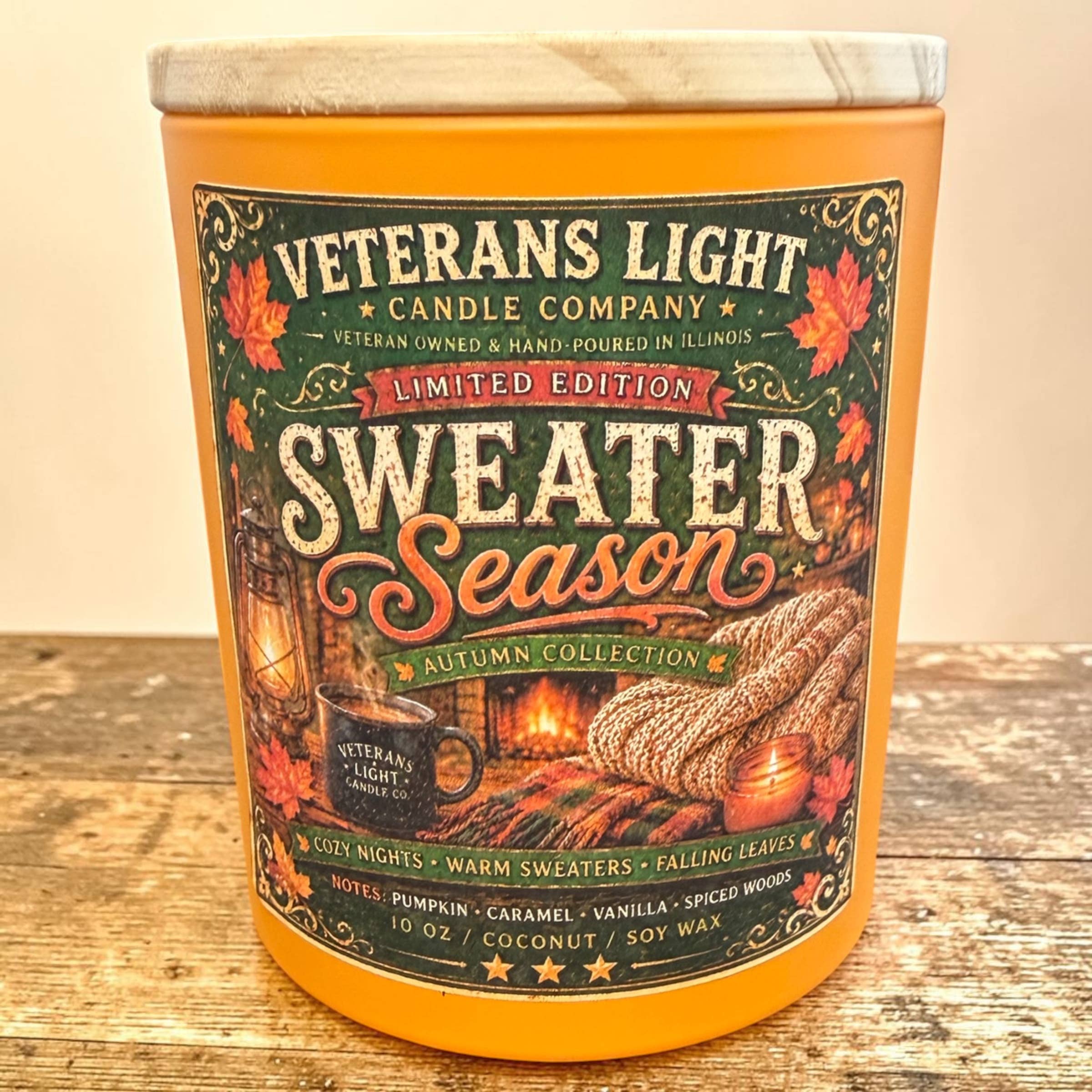 Veterans Light 10oz Candle - Sweater Season
