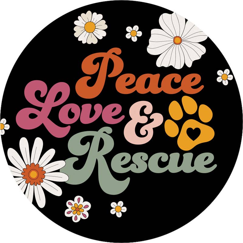 Peace Love & Rescue Car Coaster