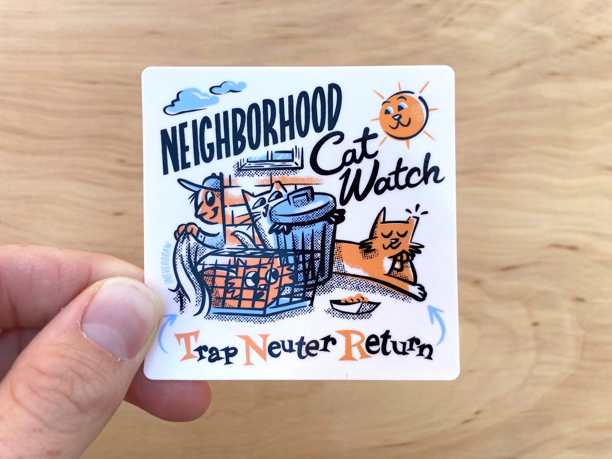 Neighborhood Cat Watch, Trap Neuter Return TNR Sticker
