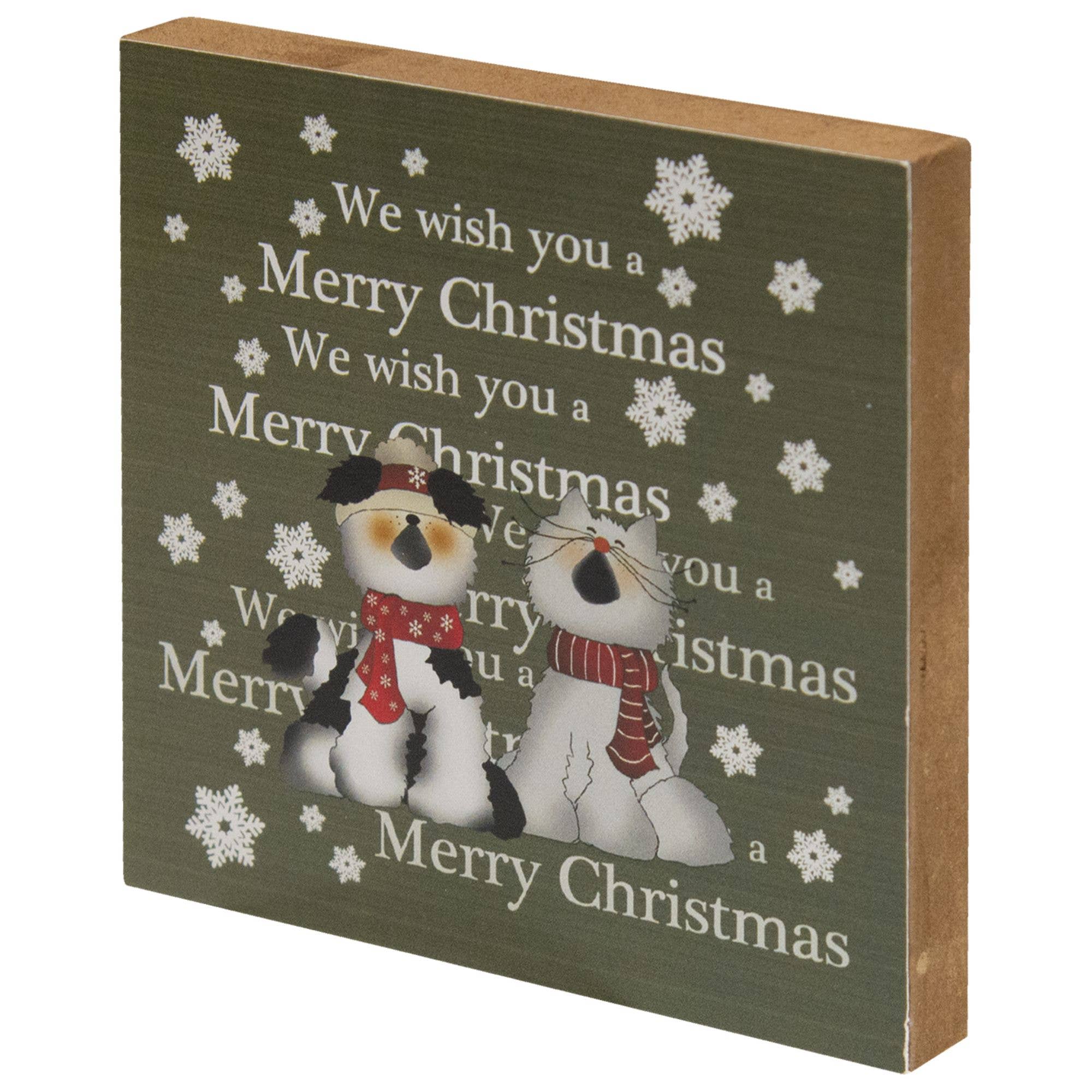 We Wish You A Merry Christmas Block Sign