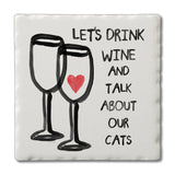 Wine & Cats Absorbent Stone Coaster