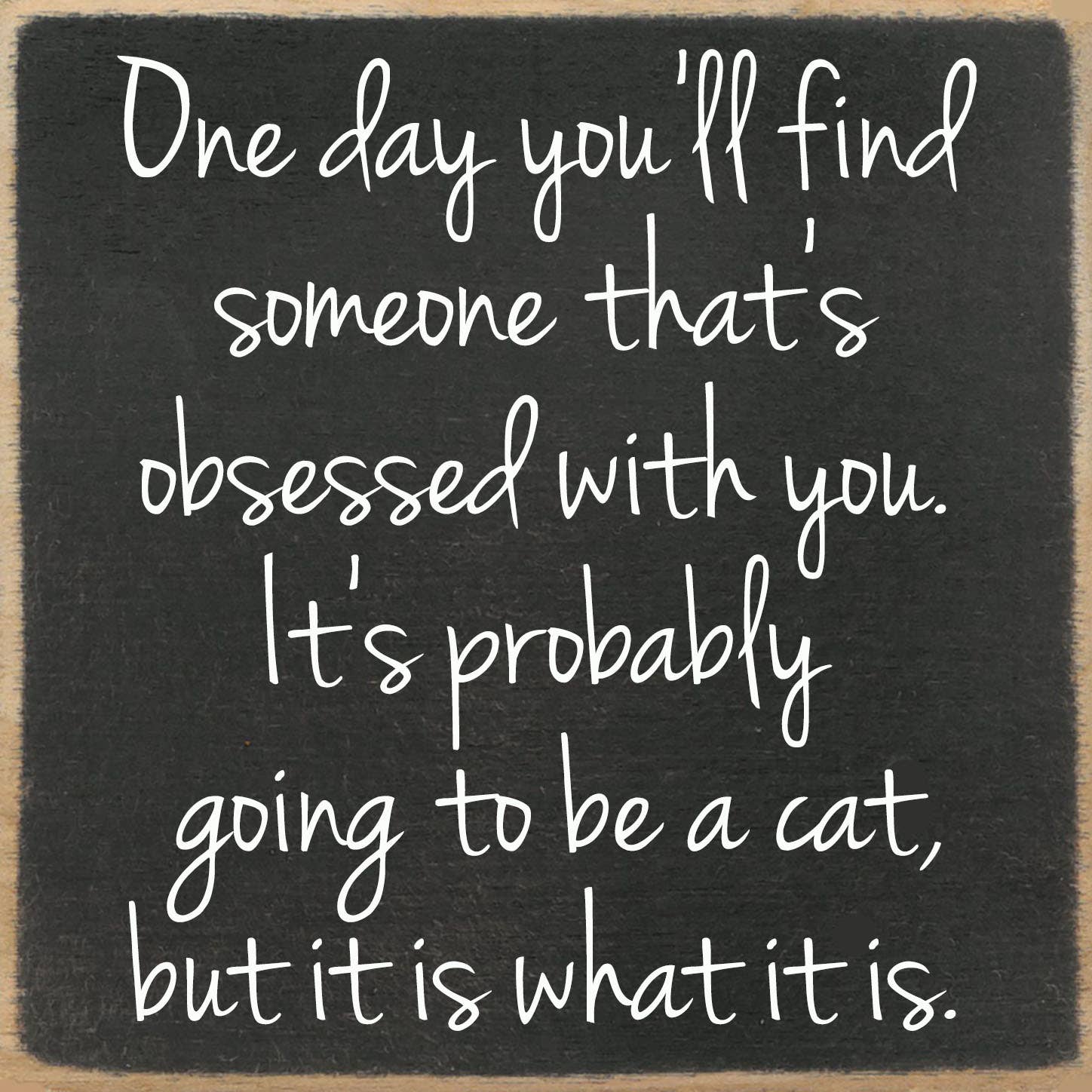 Obsessed Cat-5x5 Wooden Block Sign