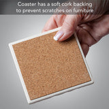 Well Trained Absorbent Stone Tumbled Tile Coaster