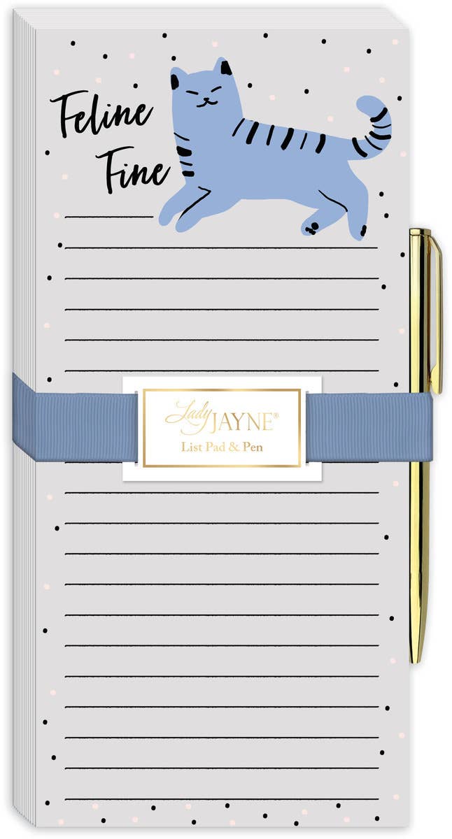 Feline Fine Magnetic Listpad with Pen