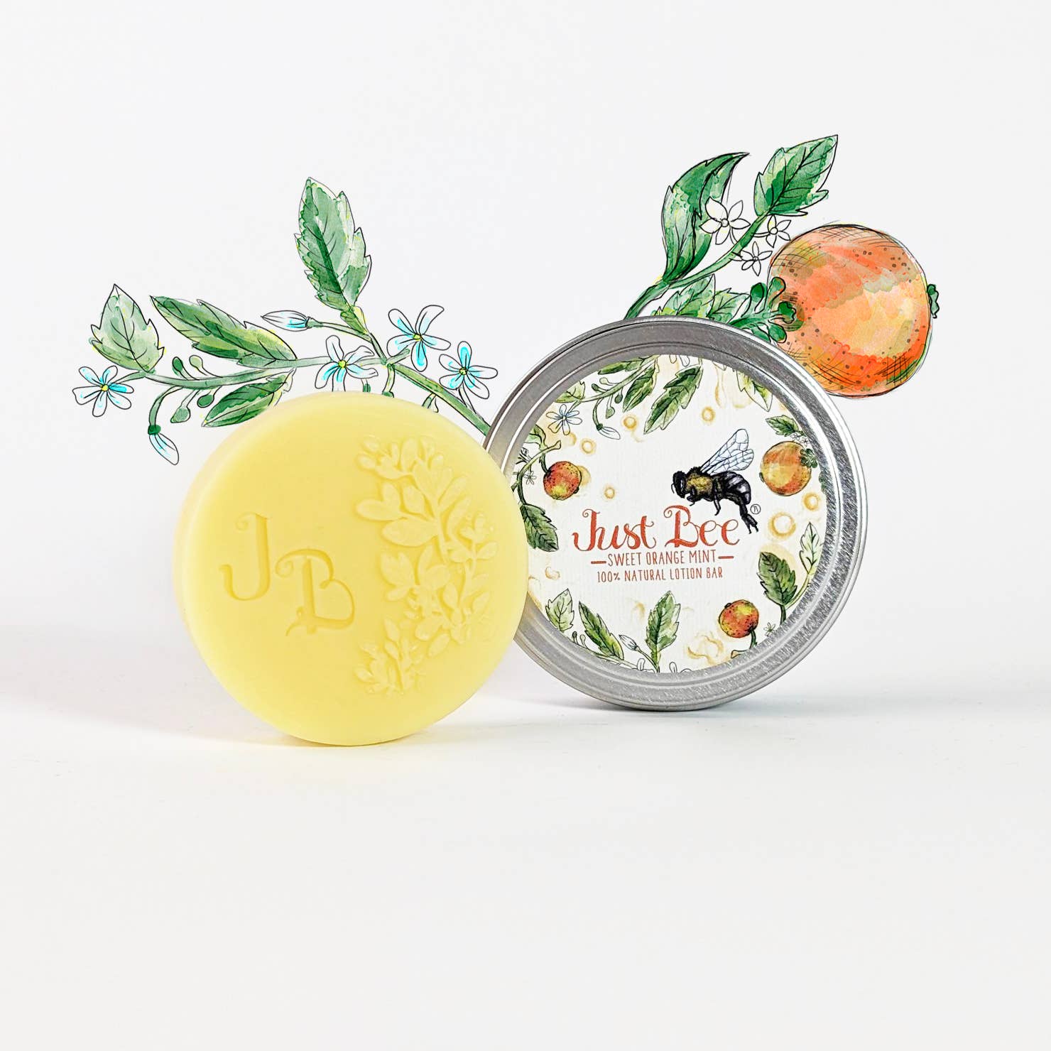 Just Bee Sweet Orange Mint Lotion Bar