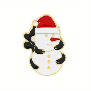 Snowman Cat Enamel Pin