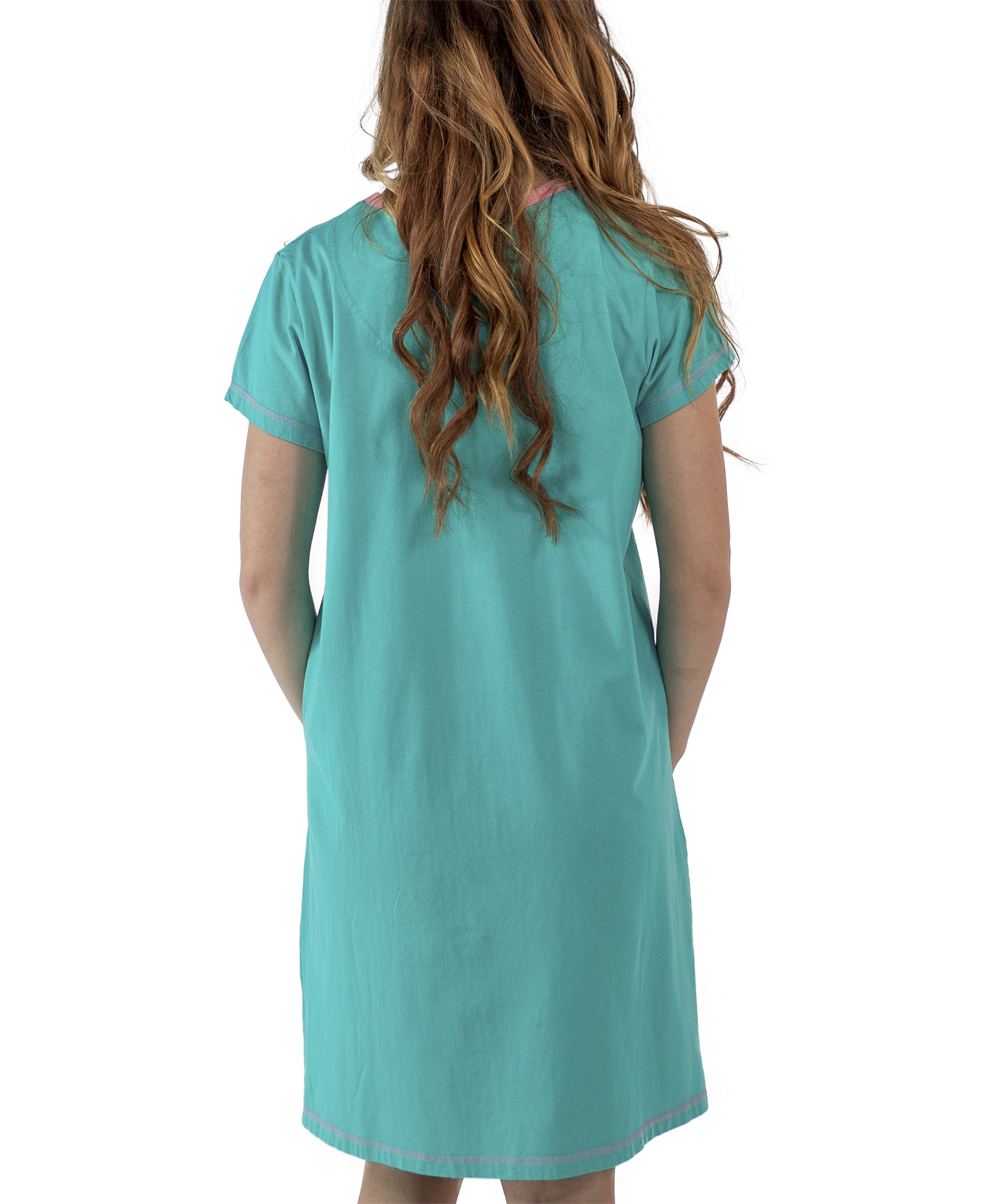 Feline Sleepy V-Neck Nightshirt