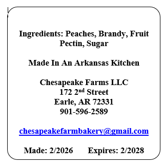 Chesapeake Farms Small-batch Brandy Peach Jam 8oz