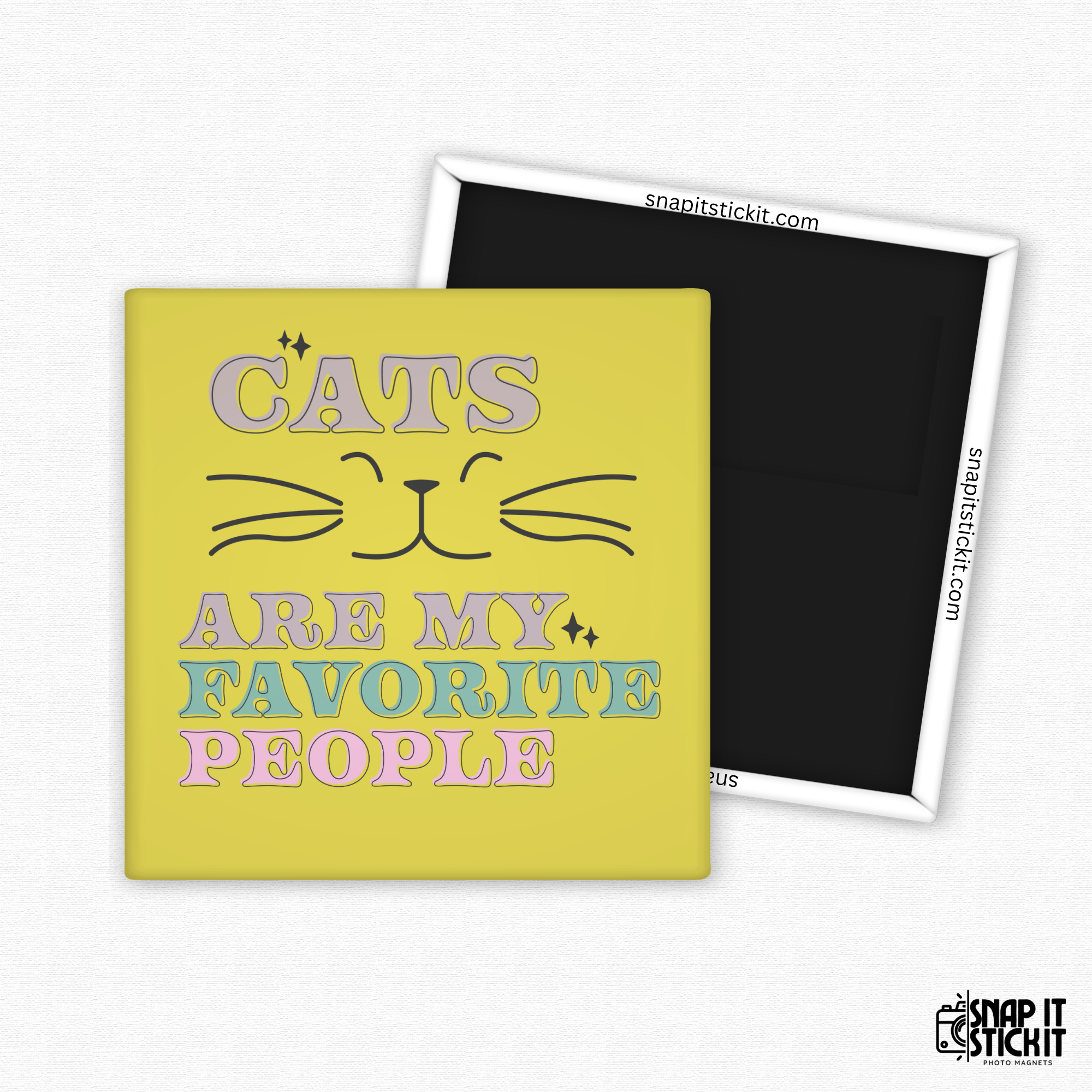 Cats Are My Favorite People – Colorful Cat Magnet