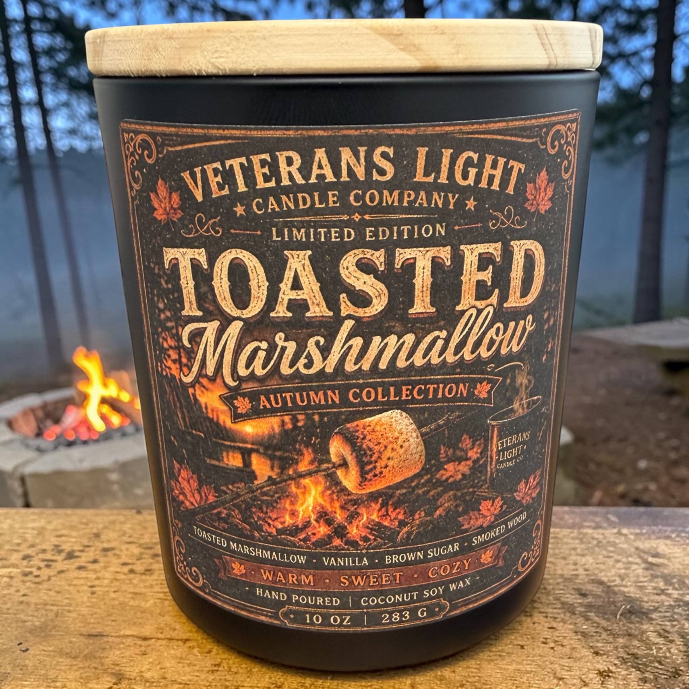 Veterans Light 10oz Candle - Toasted Marshmallow