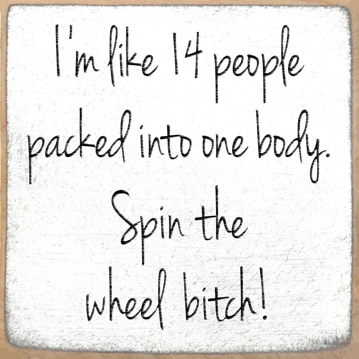 Spin the wheel-4x4 Wooden Block Sign